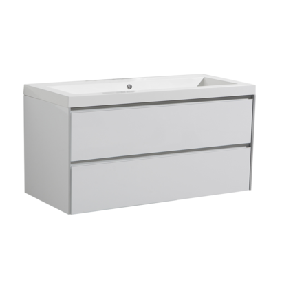 Badmeubelset greeploos 120 Hoogglans Wit zonder spiegel