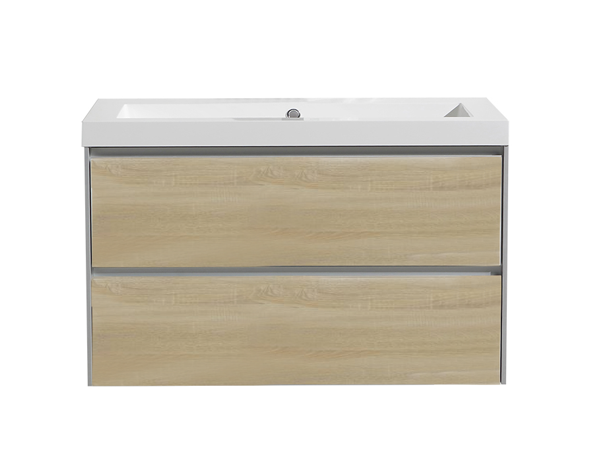Badmeubelset greeploos 80 Light Wood zonder spiegel