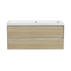 Badmeubelset greeploos 120 Light Wood zonder spiegel OP = OP