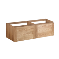 Badmeubel onderkast Wood Eiken 2 Lade met greeplijst in korpus kleur 120 OP = OP
