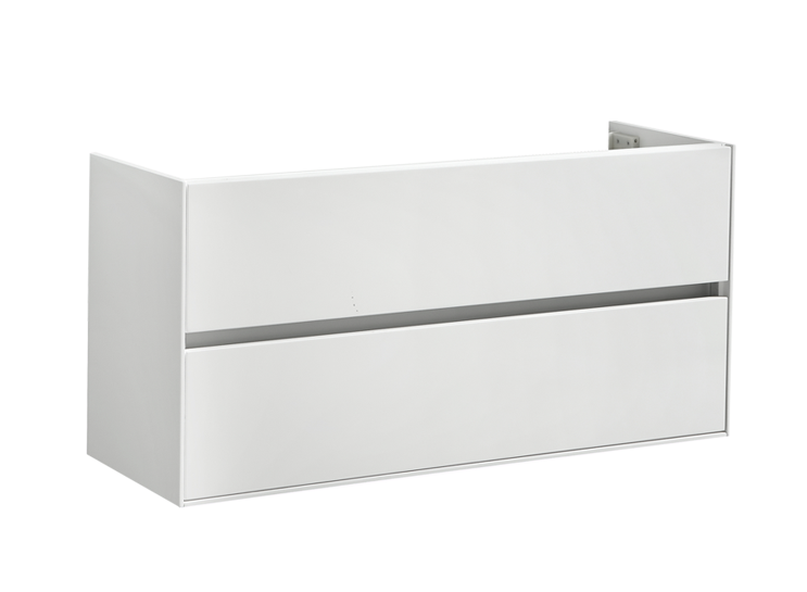 Badmeubel onderkast Compact met greeplijst aluminium 120 Hoogglans Wit