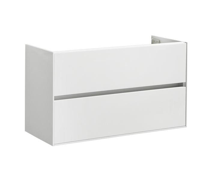 Badmeubel onderkast Compact met greeplijst aluminium 100 Hoogglans Wit