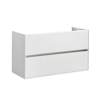 Badmeubel onderkast Compact met greeplijst aluminium 100 Hoogglans Wit OP = OP