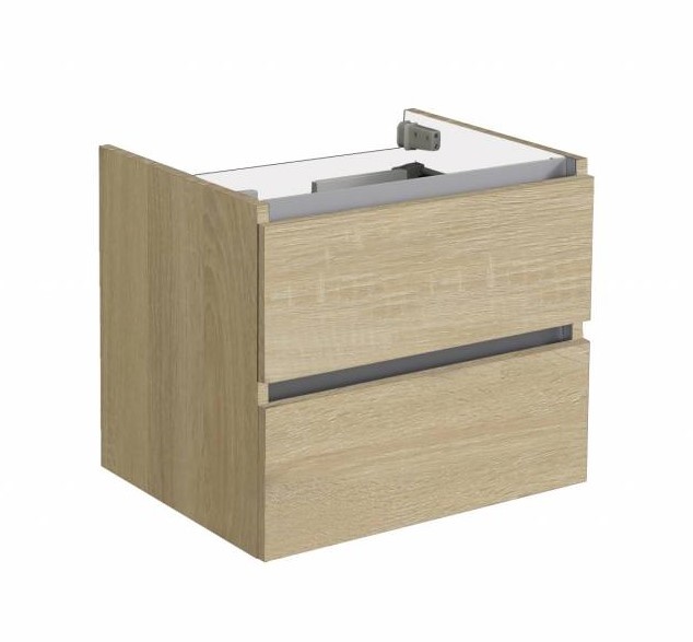 Badmeubel onderkast met greeplijst aluminium 60 Light Wood