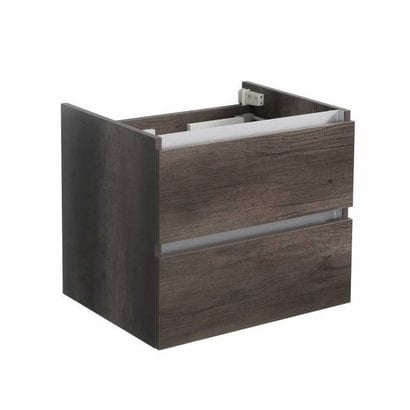 Badmeubel onderkast met greeplijst aluminium 60 Century Oak OP = OP