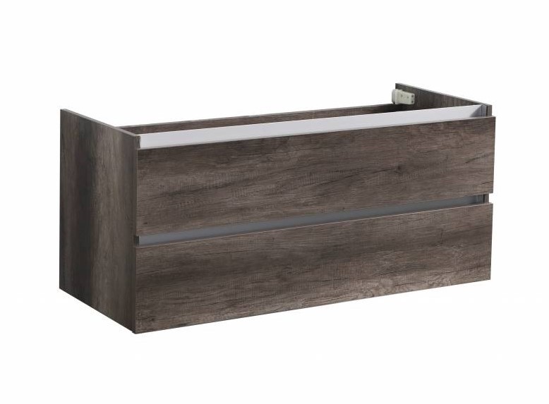 Badmeubel onderkast met greeplijst aluminium 140 Century Oak