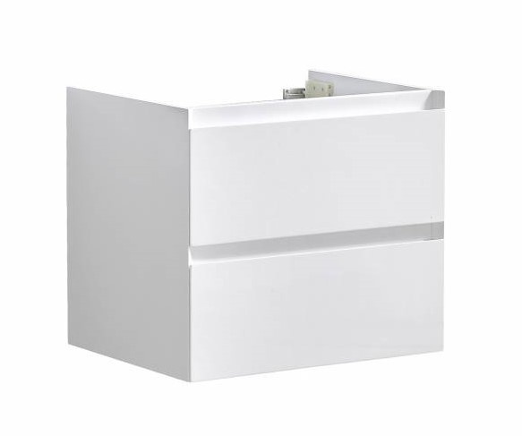 Badmeubel Infinity onderkast met greeplijst in korpus kleur 60 Hoogglans Wit