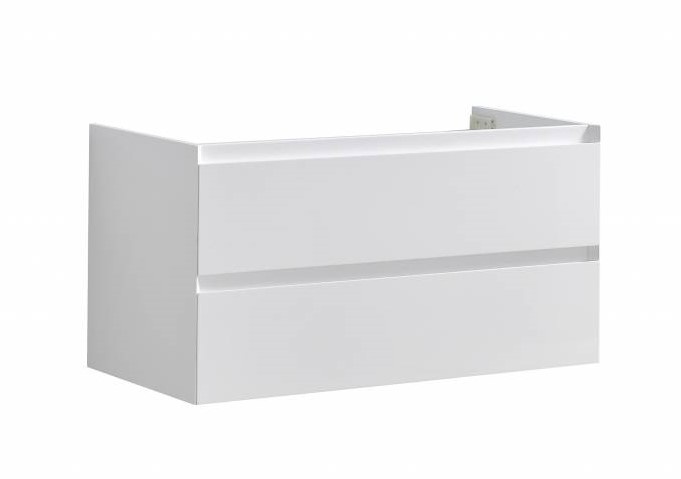 Badmeubel Infinity onderkast met greeplijst in korpus kleur 100 Hoogglans Wit