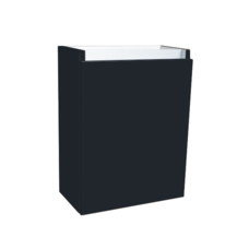 Fonteinkast met greeplijst aluminium Hoogglans Antraciet Links Scharnier OP = OP