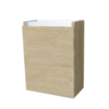 Fonteinkast met greeplijst aluminium Light Wood Rechts Scharnier OP = OP