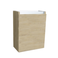 Fonteinkast met greeplijst aluminium Light Wood Rechts Scharnier OP = OP