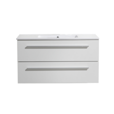 Badmeubelset met greep aluminium 100 mat wit zonder spiegel OP = OP