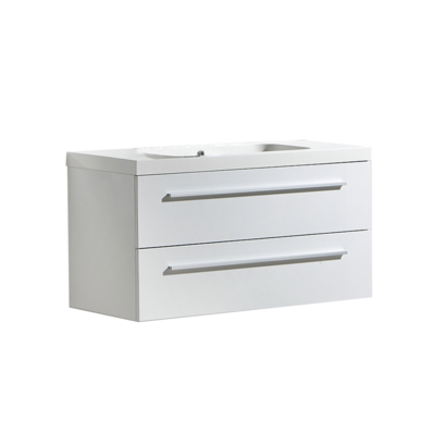 Badmeubelset met aluminium greep 100 Hoogglans Wit zonder spiegel OP = OP