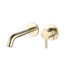 Wastafelmengkraan inbouw met box Goud Geborsteld