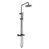 Doucheset thermostatisch (in hoogte verstelbaar) rond Mat Zwart douchekop 20 cm