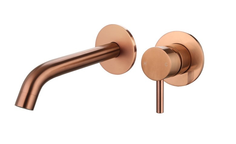 Wastafelmengkraan inbouw met box Brons