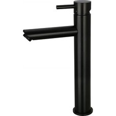Wastafelmengkraan hoog rond Mat Zwart