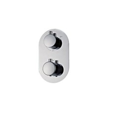 Douche-bad thermostaat inbouw 2-weg met box inclusief afbouwdeel Chroom