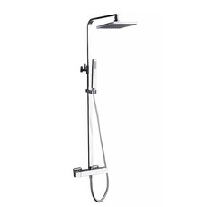 Doucheset thermostatisch (in hoogte verstelbaar) vierkant Chroom douchekop 20 cm OP = OP