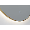 Ronde spiegel met indirecte verlichting Goud Geborsteld 80 incl. spiegelverwarming