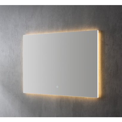 Aluminium spiegel decor met indirecte LED verlichting, 3 kleur instelbaar & dimbaar 120x70x3 cm