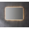 Aluminium spiegel decor met indirecte LED verlichting, 3 kleur instelbaar & dimbaar 120x70x3 cm incl. spiegelverwarming