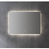 Aluminium spiegel decor met indirecte LED verlichting, 3 kleur instelbaar & dimbaar 80x70x3 cm incl. spiegelverwarming