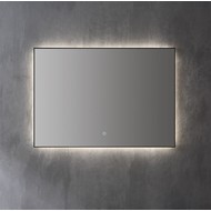 Aluminium spiegel decor Mat Zwart met indirecte LED verlichting, 3 kleur instelbaar & dimbaar 120x70x3 cm