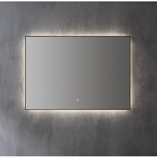 Spiegel decor Mat Zwart met indirecte LED verlichting, 3 kleur instelbaar & dimbaar 120 incl. spiegelverwarming