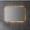 Aluminium spiegel decor Mat Zwart met indirecte LED verlichting, 3 kleur instelbaar & dimbaar 120x70x3 cm incl. spiegelverwarming