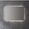 Spiegel decor Mat Zwart met indirecte LED verlichting, 3 kleur instelbaar & dimbaar 100 incl. spiegelverwarming