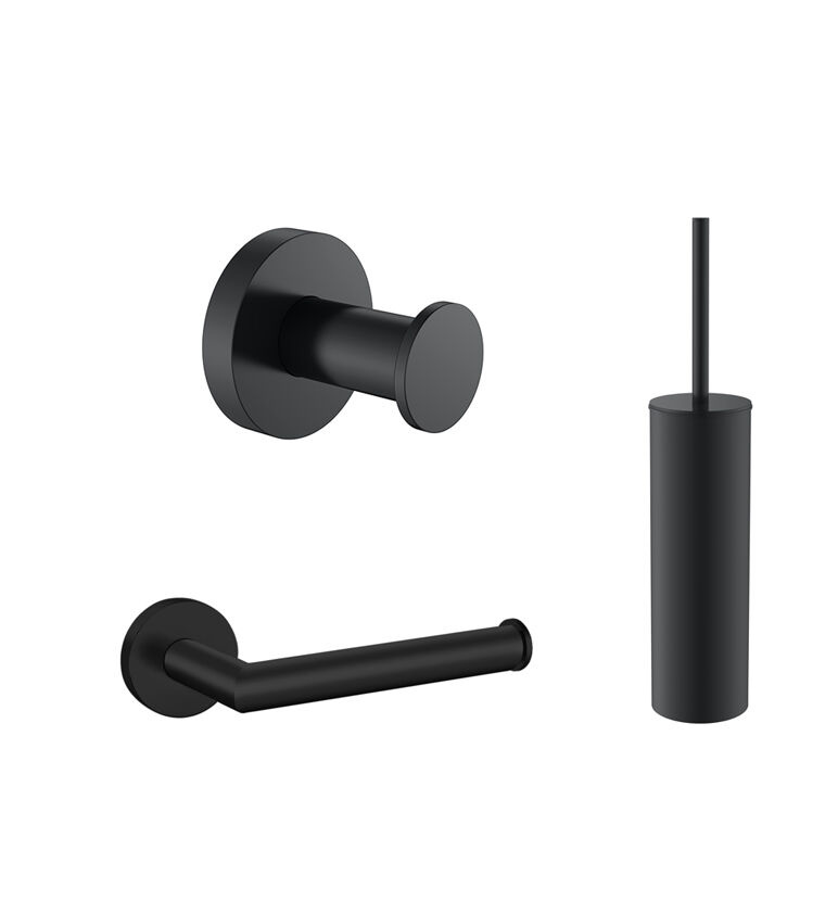 Toiletaccessoireset Mat Zwart
