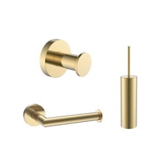 Toilet accessoireset rond Goud Geborsteld