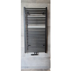 Radiator Lydia 120x60 cm mat zwart met midden-onderaansluiting