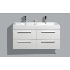 Badmeubelset met aluminium greep 120 Hoogglans Wit zonder spiegel OP = OP