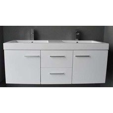 Badmeubelset met aluminium greep 131 Hoogglans Wit zonder spiegel OP = OP