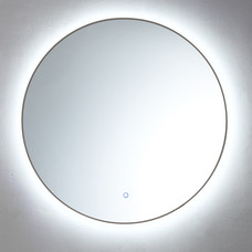 Ronde spiegel Gun Metal met indirecte LED verlichting, 3 kleur instelbaar & dimbaar