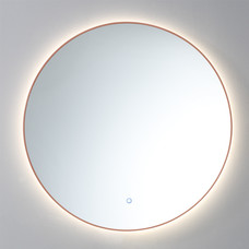 Ronde spiegel Brons met LED verlichting, 3 kleur instelbaar & dimbaar 100