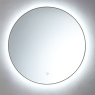 Ronde spiegel Gun Metal met LED verlichting, 3 kleur instelbaar & dimbaar 100 incl. spiegelverwarming