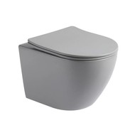 Wandcloset Color Line rimfree compact Mat Grijs met toiletzitting softclose en quickrelease