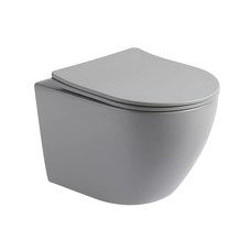 Wandcloset Color Line rimfree compact Mat Grijs met toiletzitting softclose en quickrelease