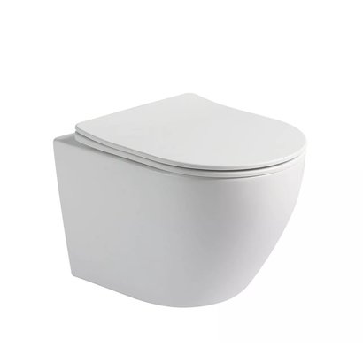 Wandcloset Color Line rimfree compact Mat Wit met toiletzitting softclose en quickrelease