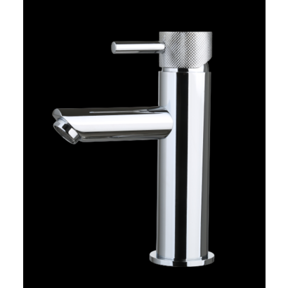 Wastafelmengkraan Mia Chroom met geribbeld knop