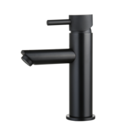 Wastafelmengkraan Mia Mat Zwart met geribbelde knop