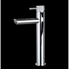 Wastafelmengkraan hoog Chroom met geribbelde knop