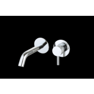 Wastafelmengkraan inbouw met box Chroom  met geribbelde knop