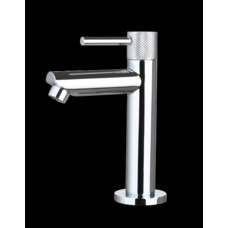 Fonteinkraan rond Chroom met geribbeld knop