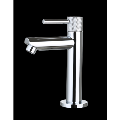 Fonteinkraan Chroom met geribbelde knop