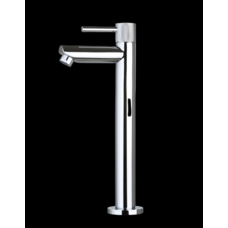 Fonteinkraan hoog rond Chroom met geribbeld knop