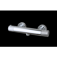 Douchemengkraan thermostatisch rond Chroom met geribbeld knop